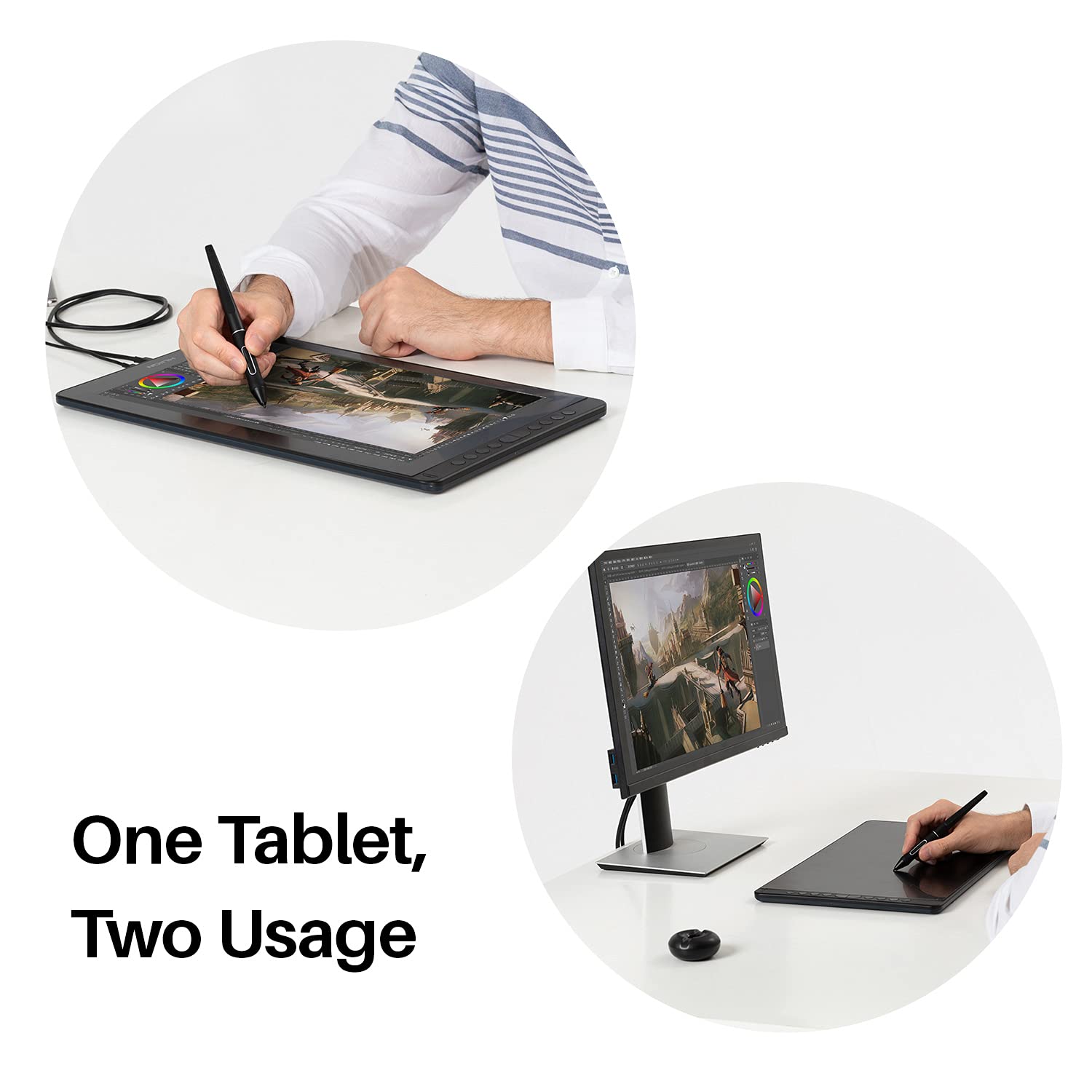 2021 HUION KAMVAS 16 Graphics Drawing Tablet with Full-Laminated Screen Anti-Glare 10 Express Keys Android Support Battery-Free Stylus 8192 Pen Pressure Tilt Adjustable Stand - 15.6 Inch Pen Display - Image 6