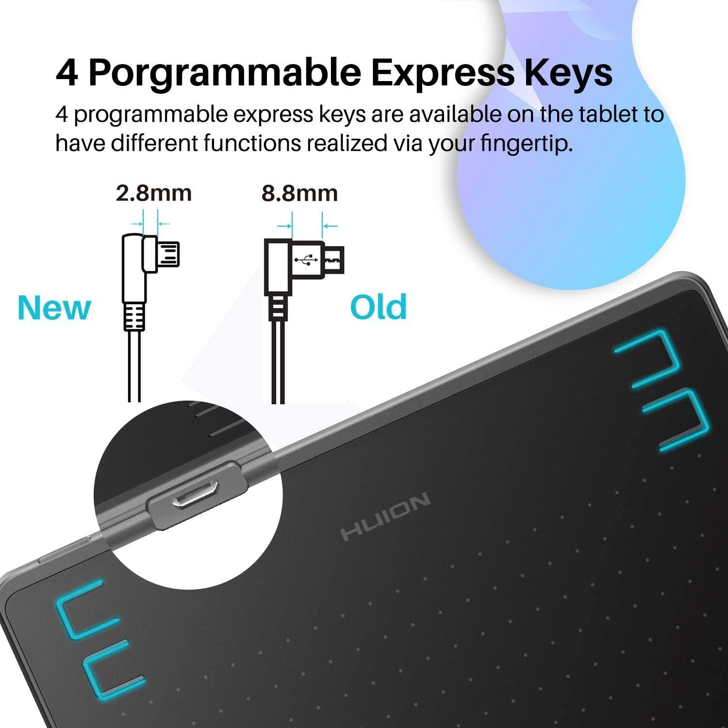 Drawing Tablet HUION HS64 Beginner Graphics OSU Tablet with Battery-Free Stylus 8192 Pressure Sensitive for Digital Art, Painting & Design, Compatible with Windows, Mac, Android & Linux Black - Image 4