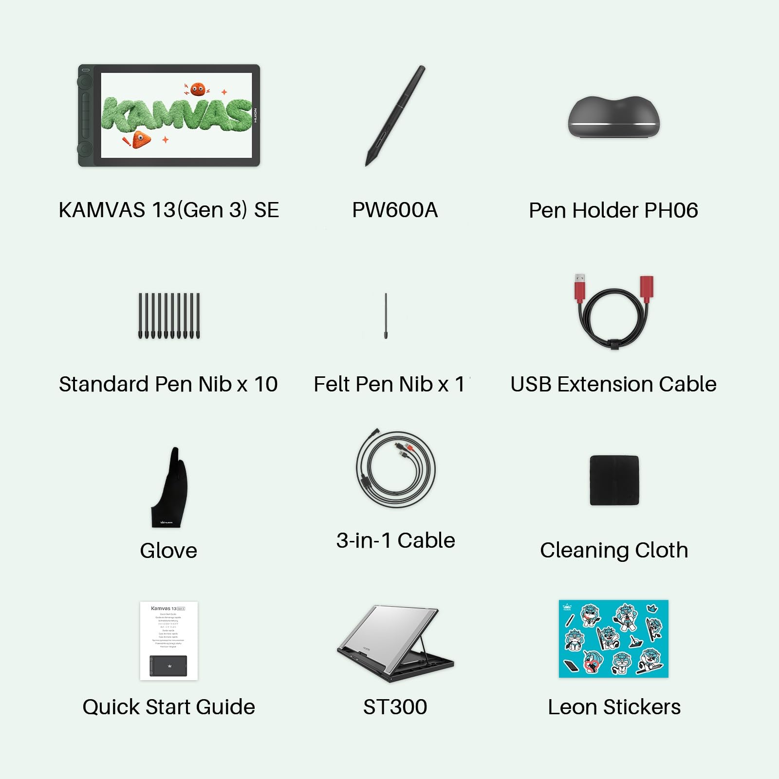 HUION Drawing Tablet with Screen Full-Laminated Art Tablet Kamvas 13 (Gen 3) SE Graphic Tablet with Anti-Glare Canvas Glass 13.3" Pen Display with PenTech 4.0, 16384 Pen Pressure for PC, Mac, Android - Image 9