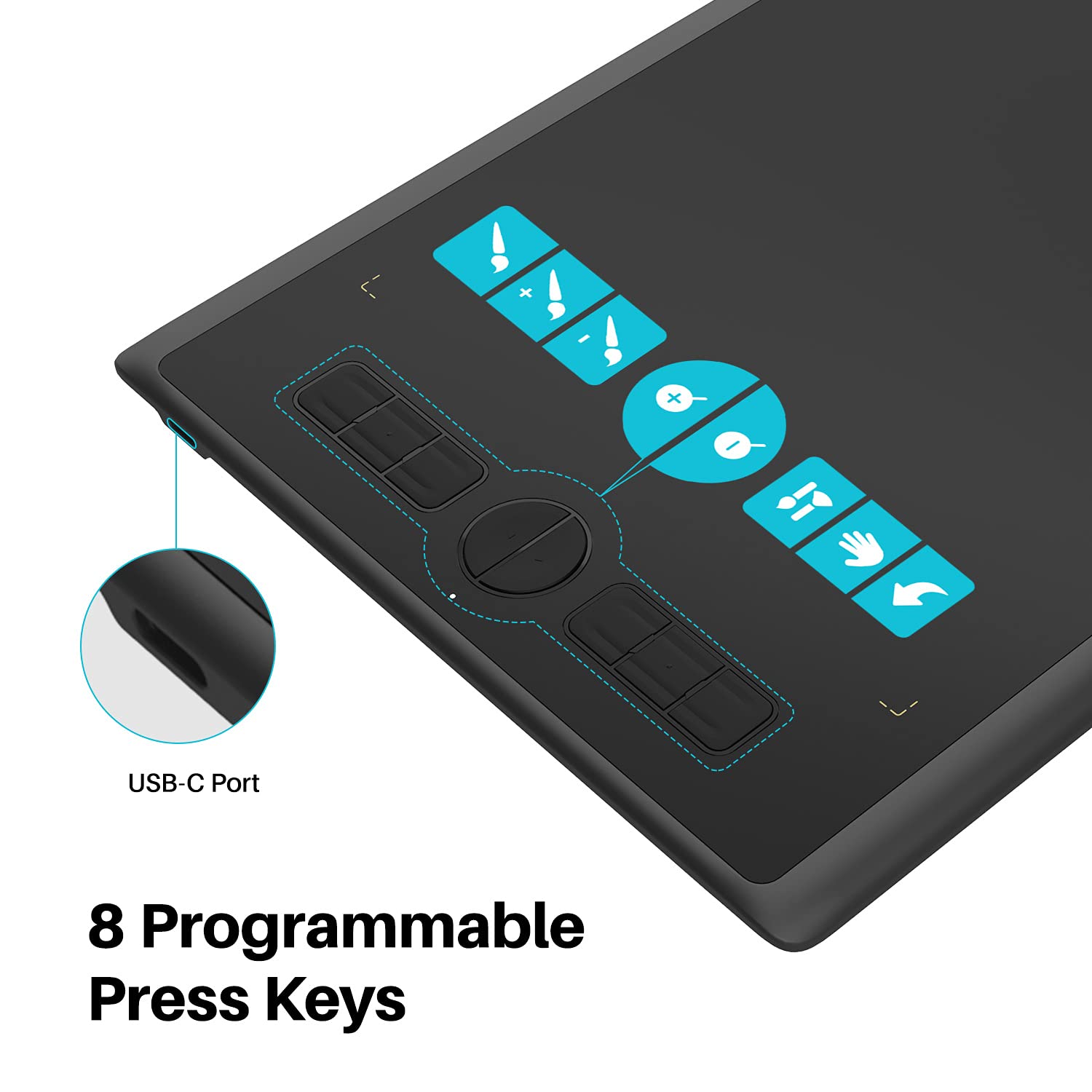 HUION H610X Drawing Tablet and Palm Rejection Artist Glove - Image 3