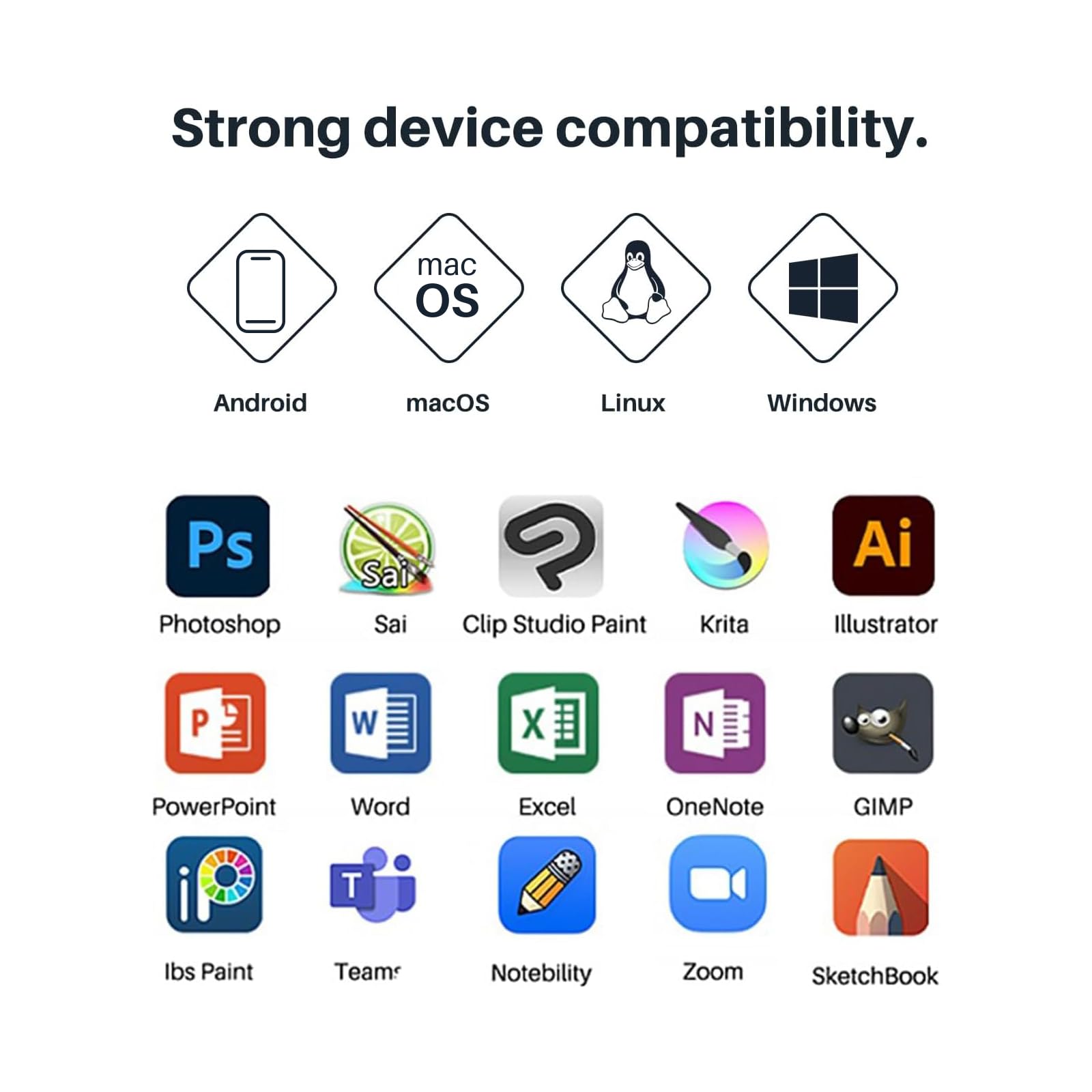 HUION HS611 Graphics Drawing Tablet Android Support Digital Art Tablet with Battery-Free Stylus 8192 Pen Pressure Tilt 8 Multimedia Keys 10 Hot Keys and Touch Ring, 10x6 inch Drawing Pad, Space Grey - Image 6