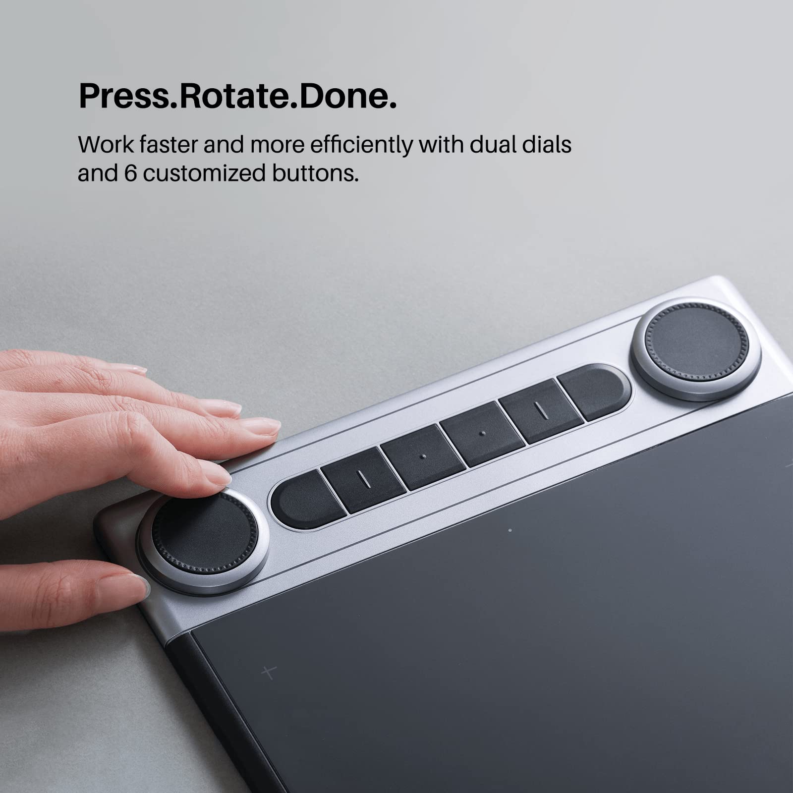 HUION Inspiroy Dial 2 10.5 x 6.56inch Bluetooth Wireless Graphics Drawing Tablet with Dual Dials Battery-Free Stylus for Digital Art and Graphics Design, Compatible with Mac, Windows, Linux, Android - Image 3