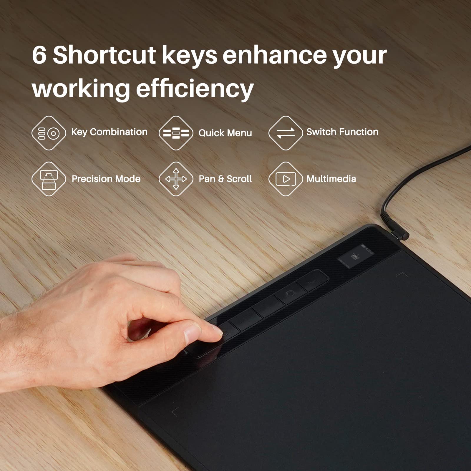 HUION Inspiroy Giano G930L Wireless Graphics Drawing Tablet with Smart Mini LCD Screen and PW517 8192 Levels Pressure Battery-Free Stylus, 13.6 inches Bluetooth Digital Pen Tablet - Image 5