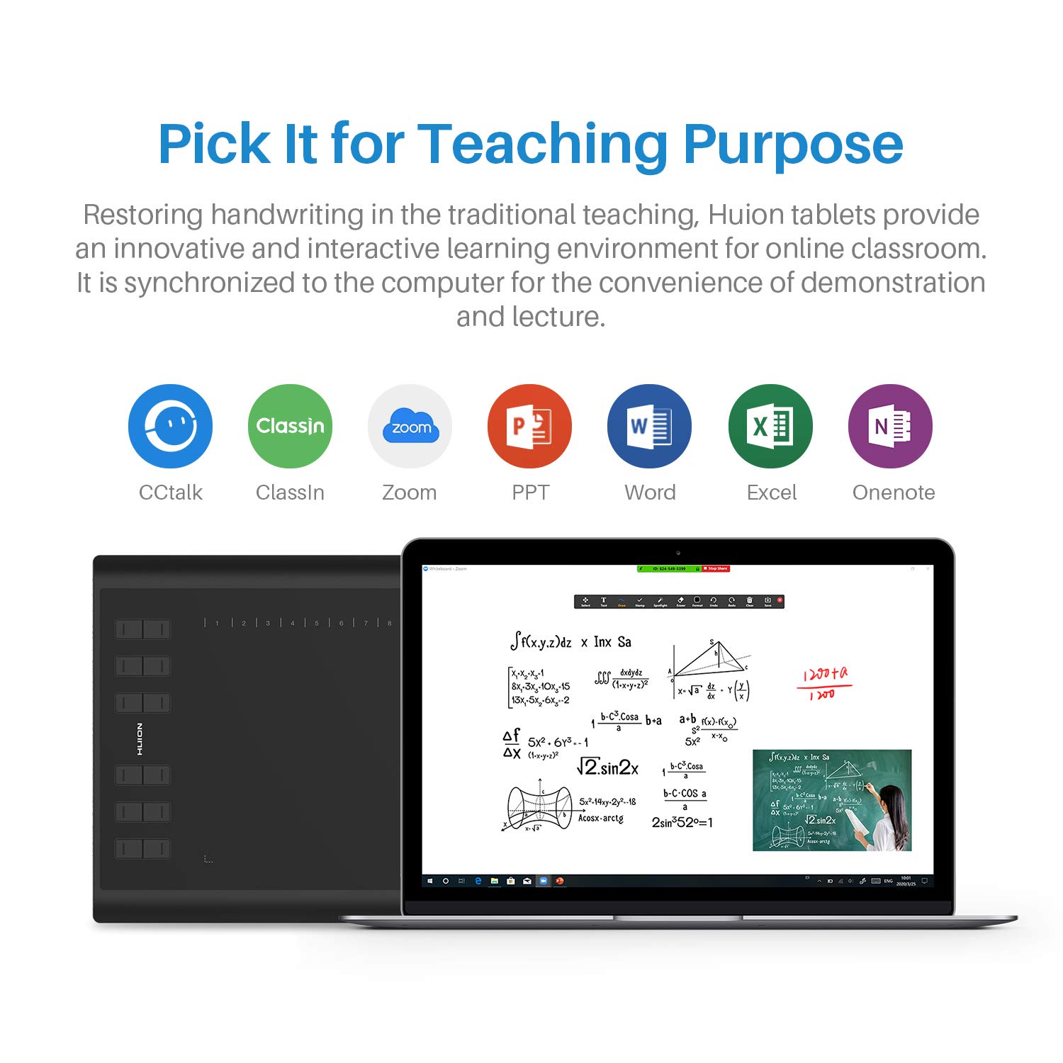 HUION Inspiroy H1060P Graphics Drawing Tablet and Palm Rejection Artist Glove - Image 6