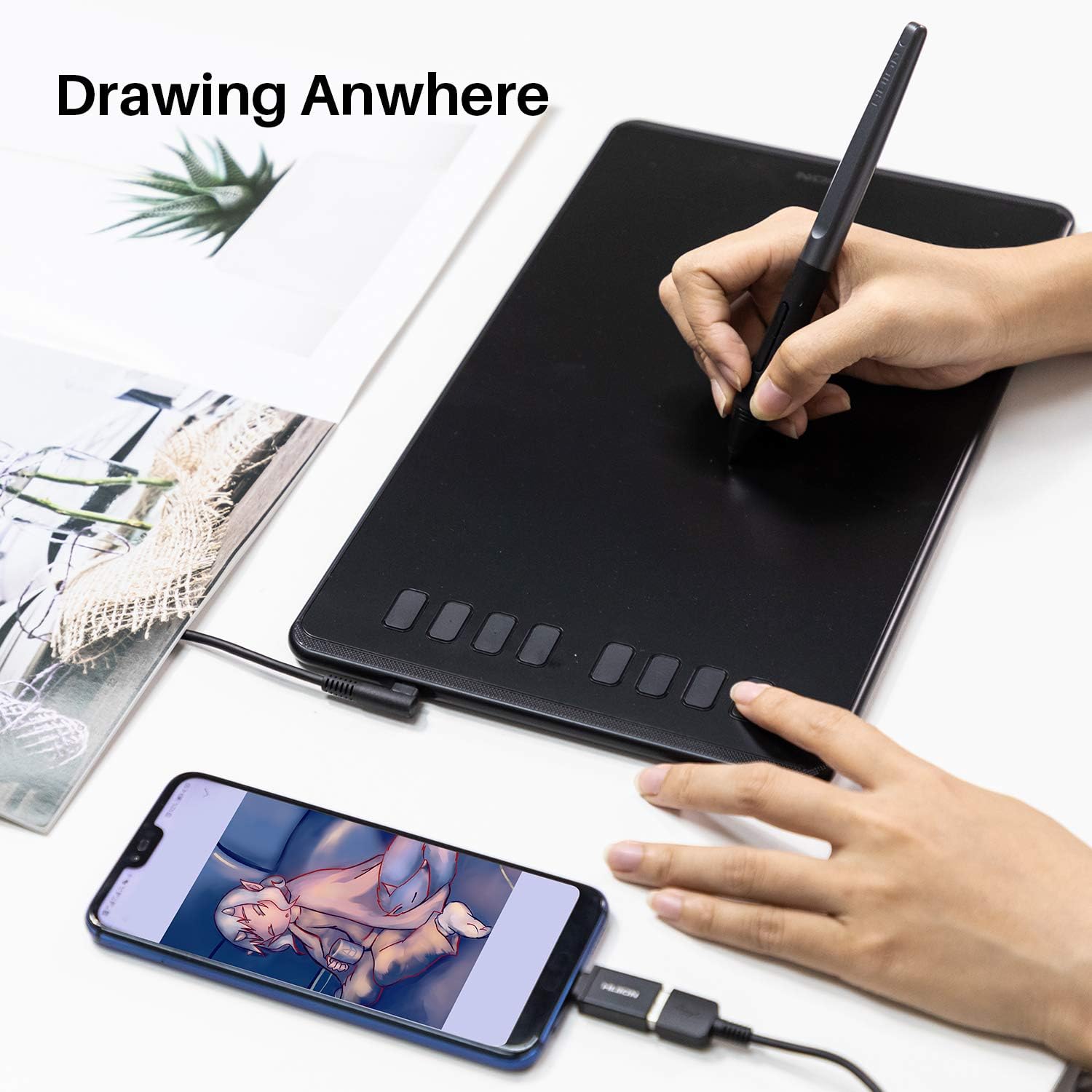 HUION Inspiroy H950P Drawing Tablet and Palm Rejection Artist Glove - Image 7