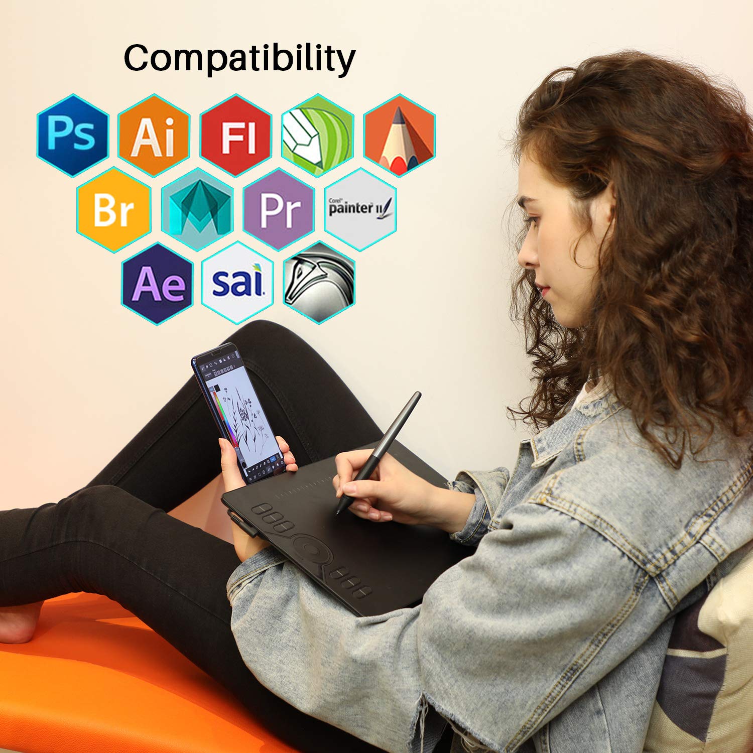 HUION Inspiroy HS610 Drawing Tablet and Palm Rejection Artist Glove - Image 6