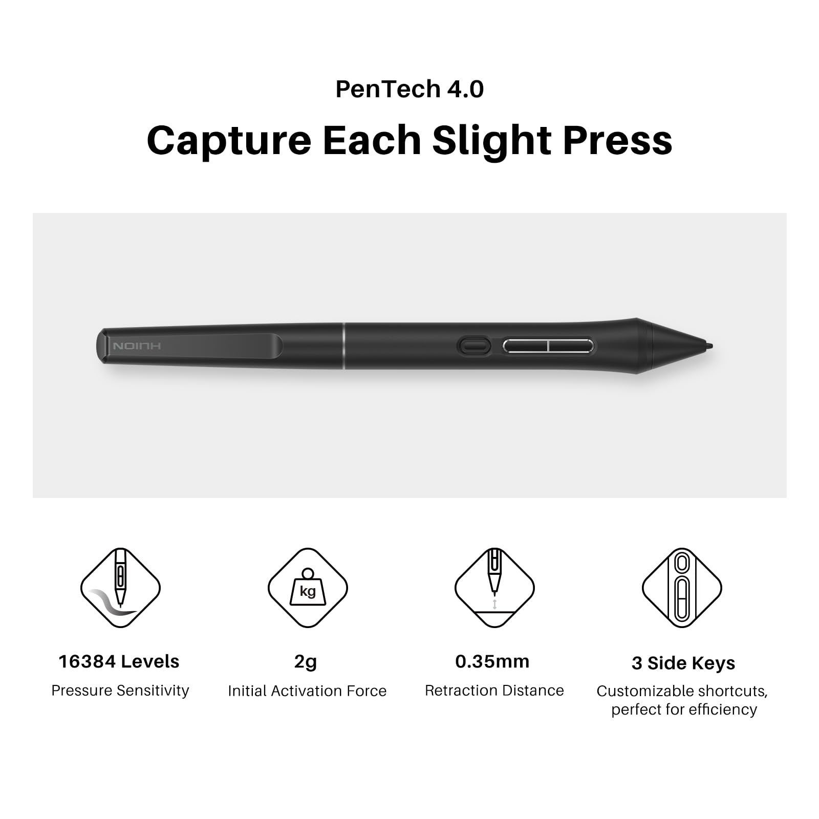 HUION KAMVAS 16 (Gen 3) Drawing Tablet with Screen, 15.8 inch 2.5K QHD Art Tablet with Full Laminated Anti-Sparkle Glass, 99% sRGB, PenTech 4.0, 16384 Pen Pressure, Dual Dials for Mac, PC, Android - Image 5