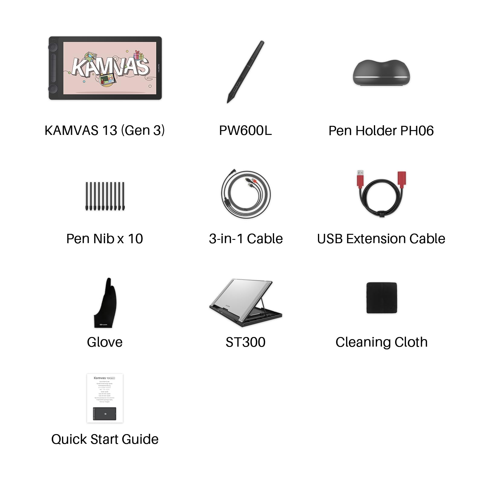 HUION Kamvas 13 (Gen 3) Drawing Tablet with Screen,13.3" Full-Laminated Art Tablet with Anti-Sparkle Canvas Glass 2.0, 99% sRGB, PenTech 4.0, 16384 Pen Pressure, Dual Dial for PC, Mac, Android, Black - Image 8