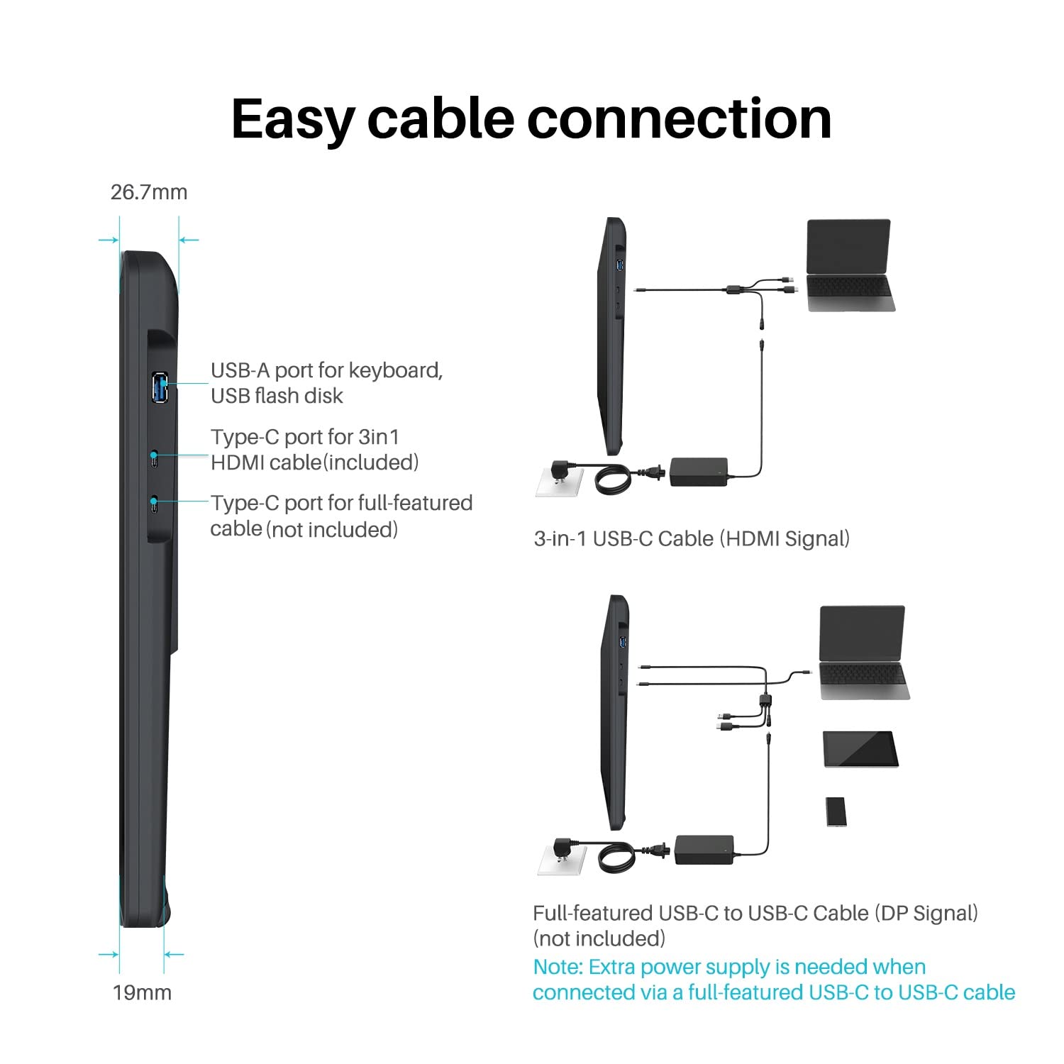 HUION KAMVAS 22 Drawing Tablet with Screen 120% sRGB PW517 Battery-Free Stylus Adjustable Stand, 21.5inch Pen Display for Windows PC, Mac, Android - Image 5