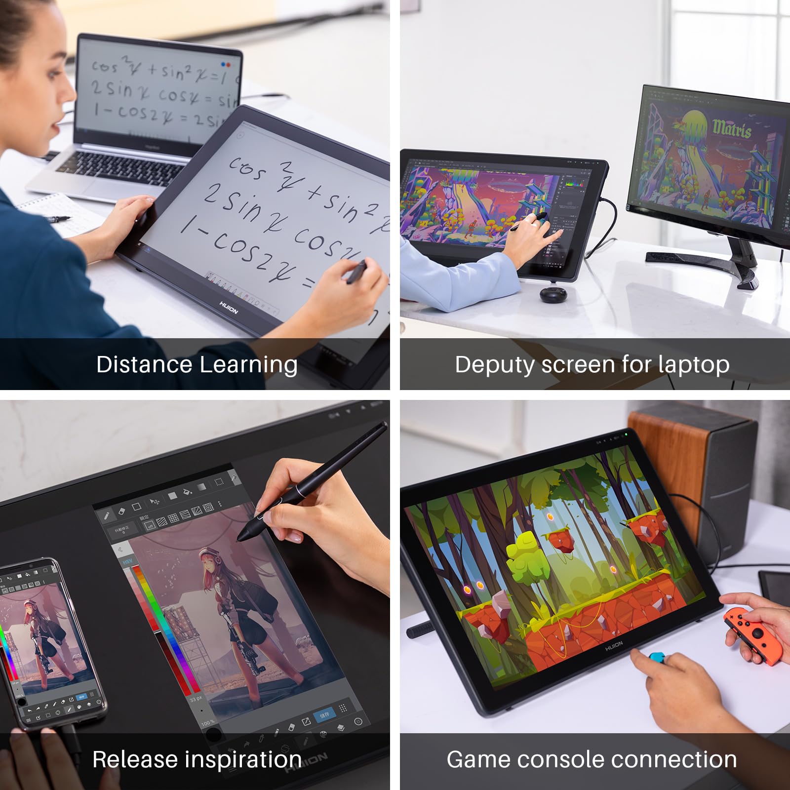 HUION KAMVAS 22 Drawing Tablet with Screen 120% sRGB PW517 Battery-Free Stylus Adjustable Stand, 21.5inch Pen Display for Windows PC, Mac, Android - Image 7