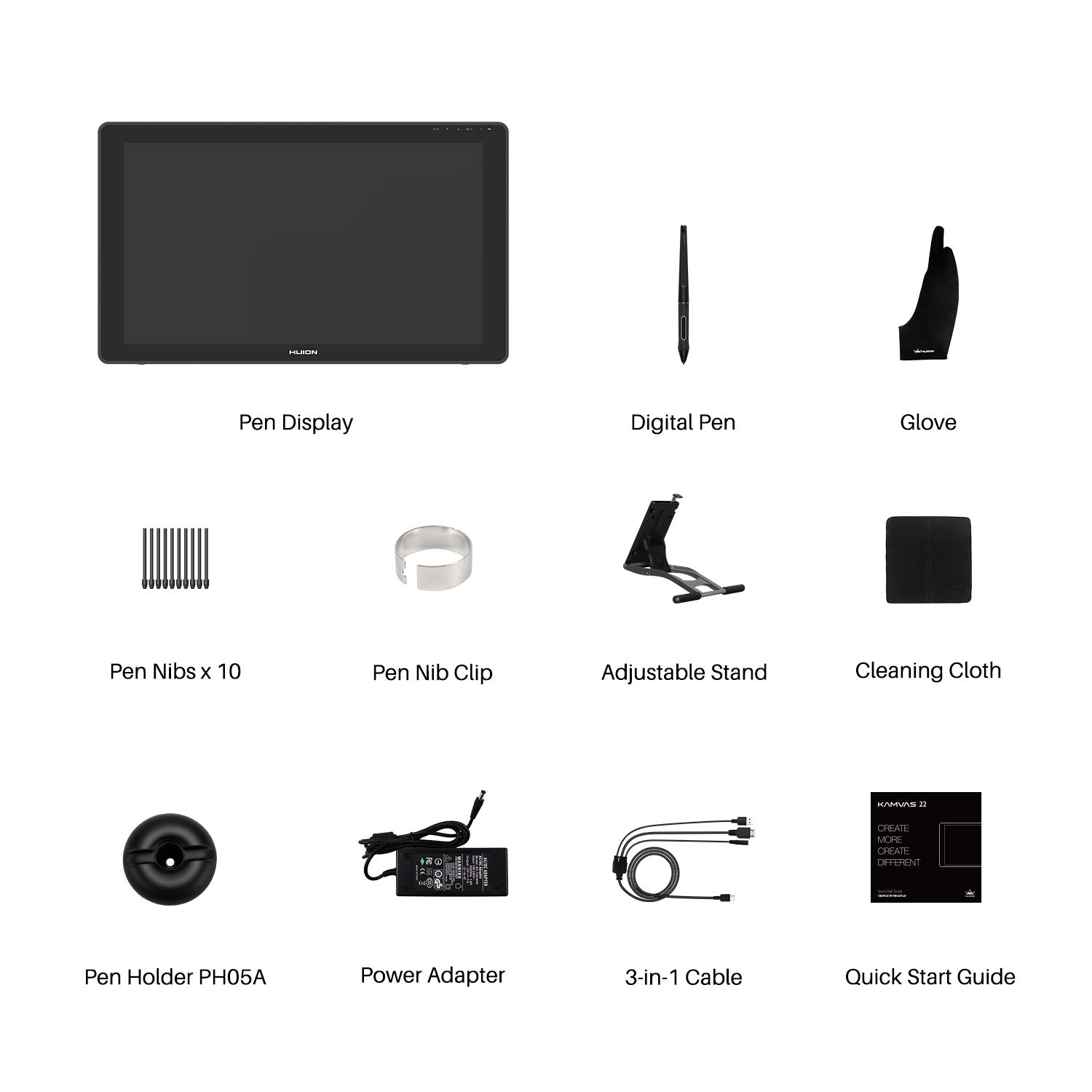 HUION KAMVAS 22 Drawing Tablet with Screen 120% sRGB PW517 Battery-Free Stylus Adjustable Stand, 21.5inch Pen Display for Windows PC, Mac, Android - Image 9