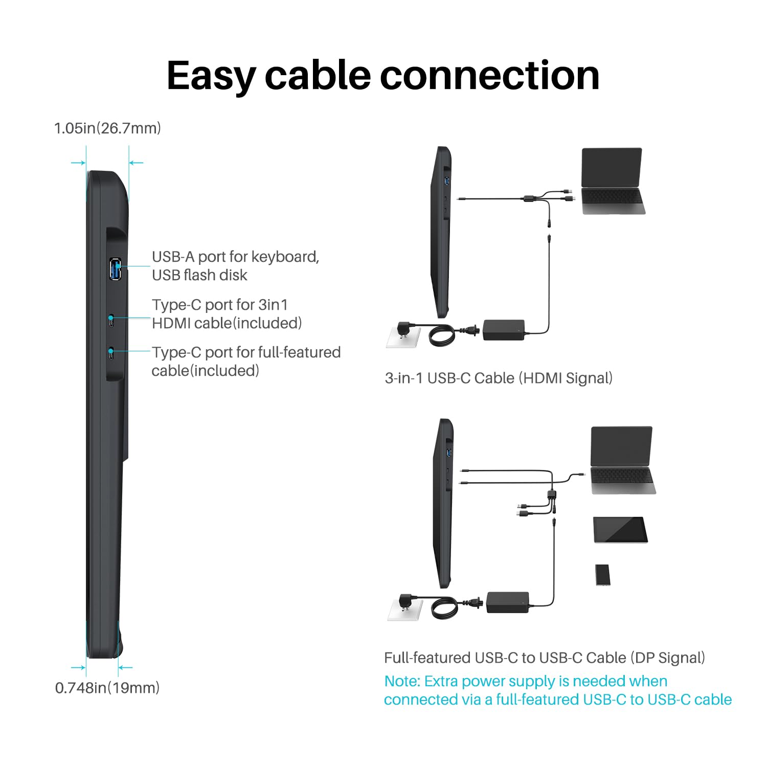HUION Kamvas 22 Plus QLED Drawing Tablet with Full-Laminated Screen USB-C Connection 140% sRGB Tilt, 21.5 inch Graphics Art Tablet for Artist & Designer, Work with Mac, Windows, Linux & Android Black - Image 4