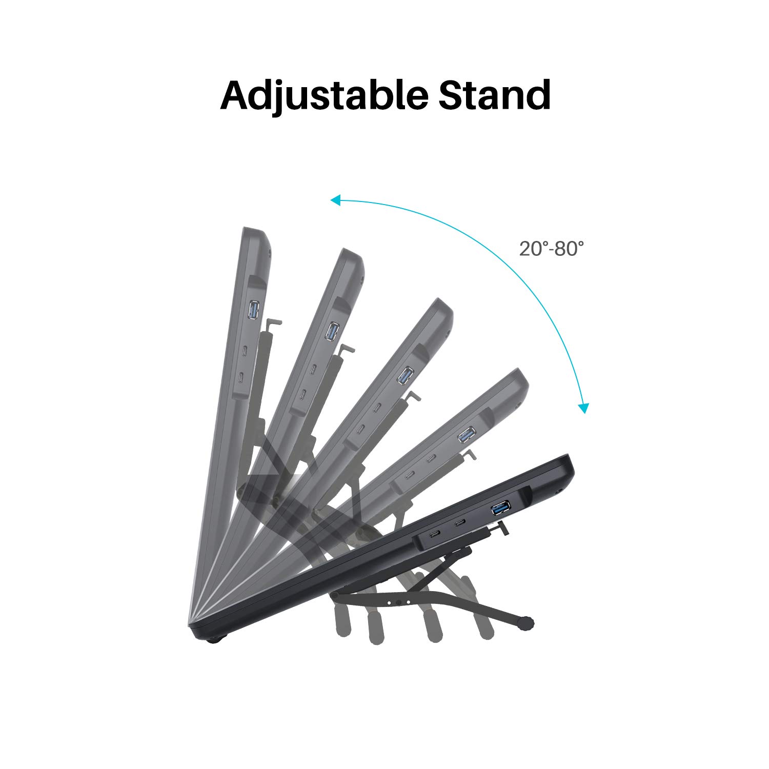 HUION Kamvas 22 Plus QLED Drawing Tablet with Full-Laminated Screen USB-C Connection 140% sRGB Tilt, 21.5 inch Graphics Art Tablet for Artist & Designer, Work with Mac, Windows, Linux & Android Black - Image 7