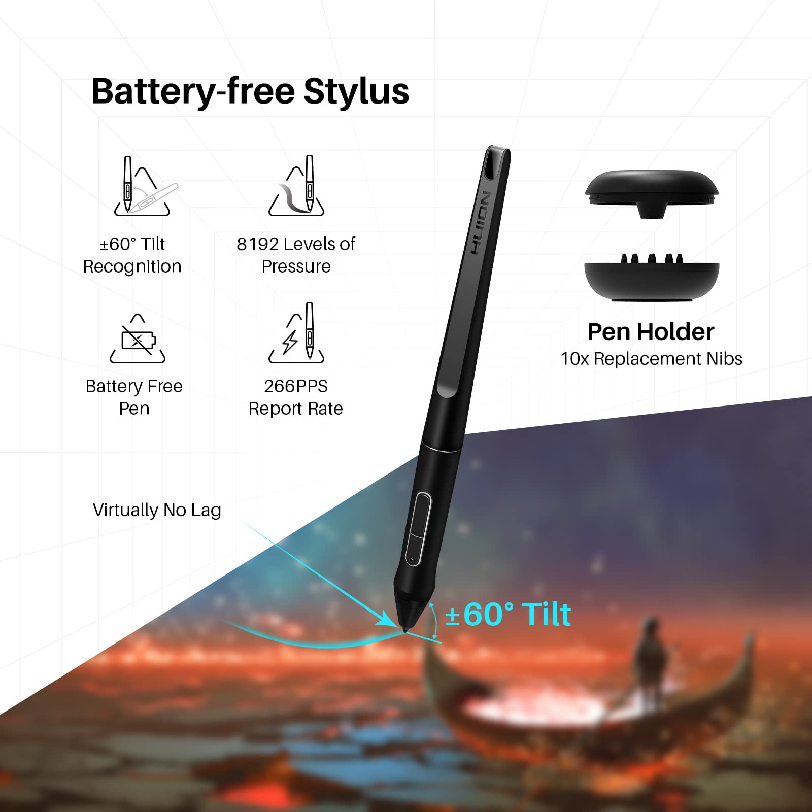 HUION KAMVAS Pro 16 Drawing Tablet with Screen, 15.6 inch Pen Display Anti-Glare Glass 6 Shortcut Keys Adjustable Stand, Graphics Tablet for Drawing, Writing, Design, Work with Windows, Mac and Linux - Image 5