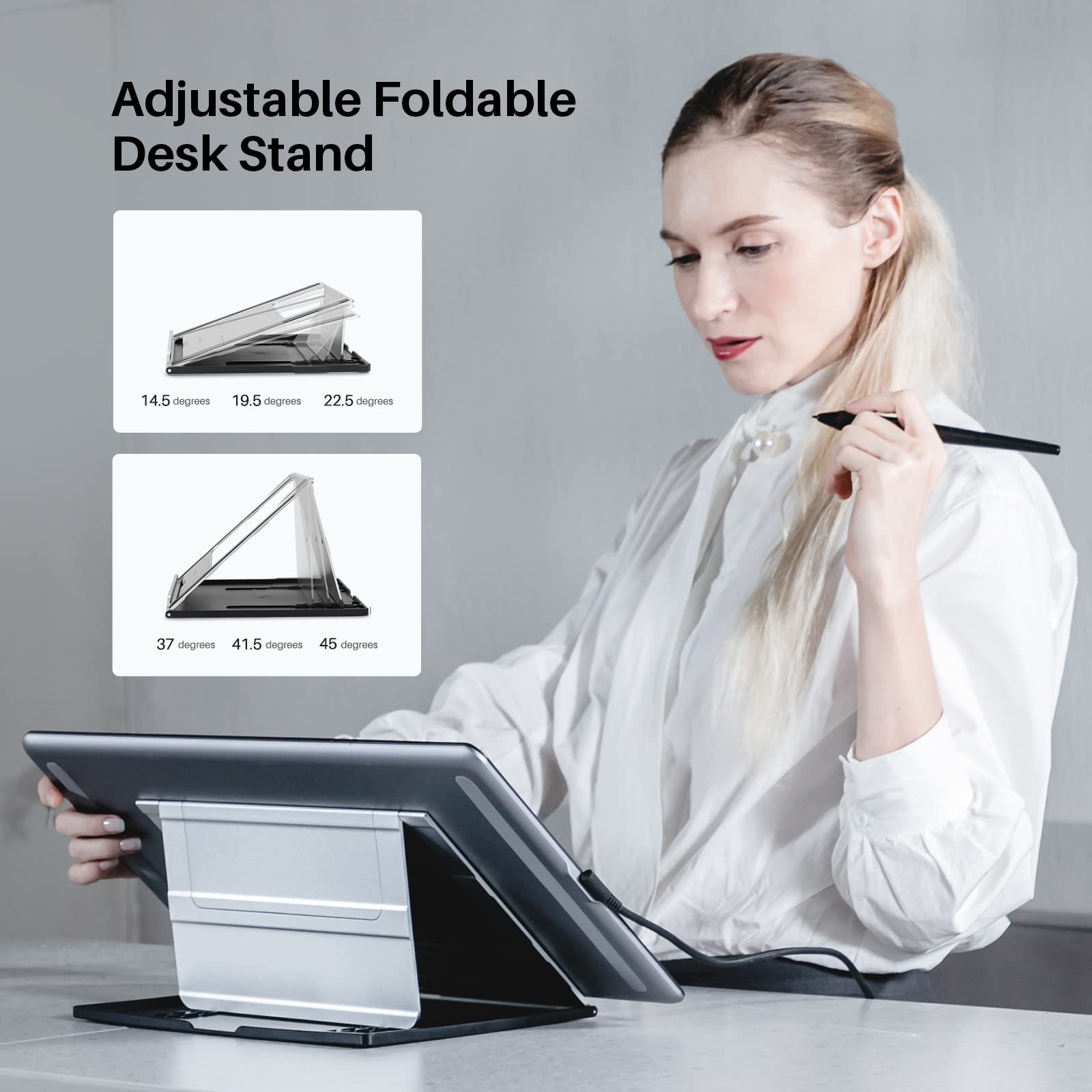 HUION KAMVAS Pro 16 Drawing Tablet with Screen, 15.6 inch Pen Display Anti-Glare Glass 6 Shortcut Keys Adjustable Stand, Graphics Tablet for Drawing, Writing, Design, Work with Windows, Mac and Linux - Image 6