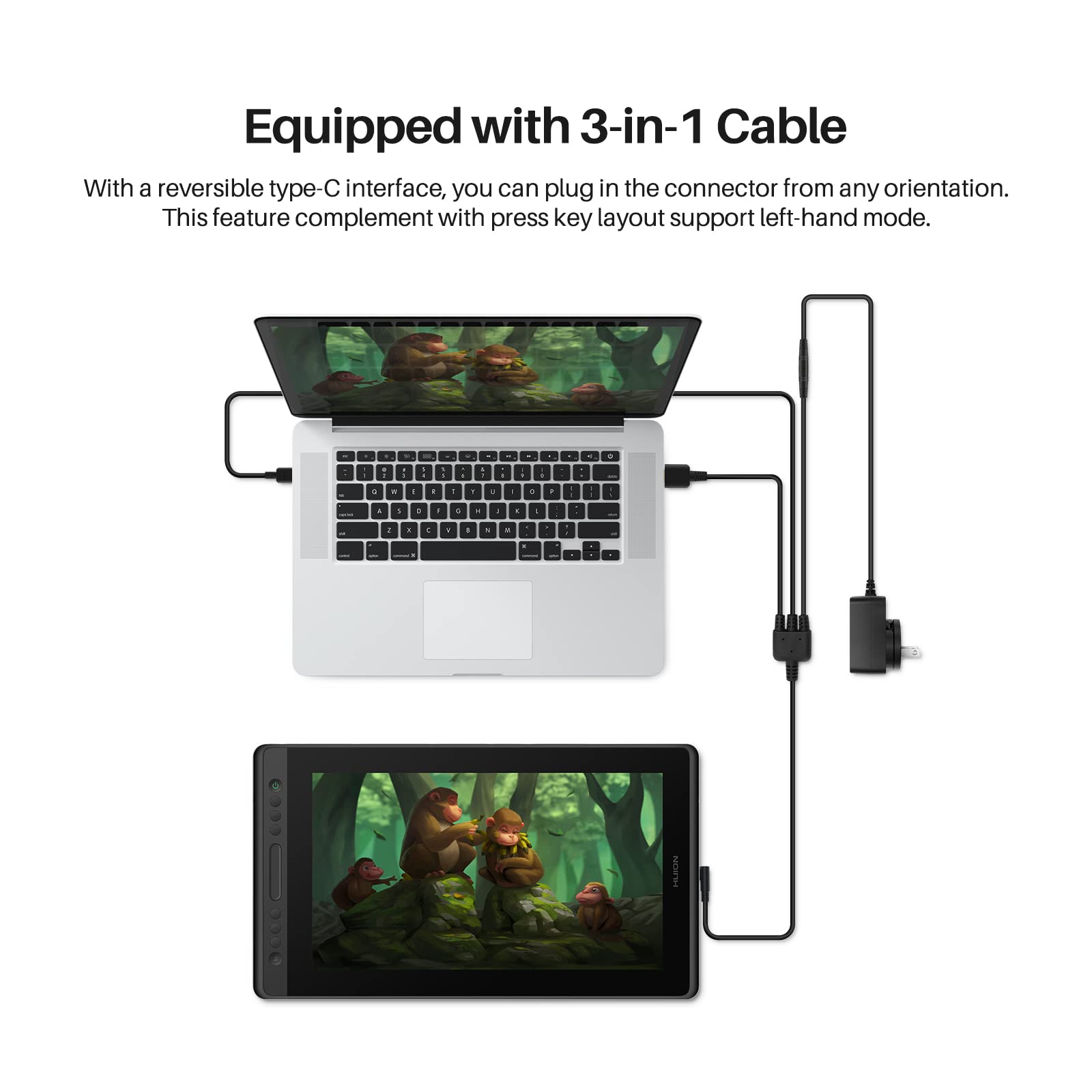 HUION KAMVAS Pro 16 Drawing Tablet with Screen, 15.6 inch Pen Display Anti-Glare Glass 6 Shortcut Keys Adjustable Stand, Graphics Tablet for Drawing, Writing, Design, Work with Windows, Mac and Linux - Image 7