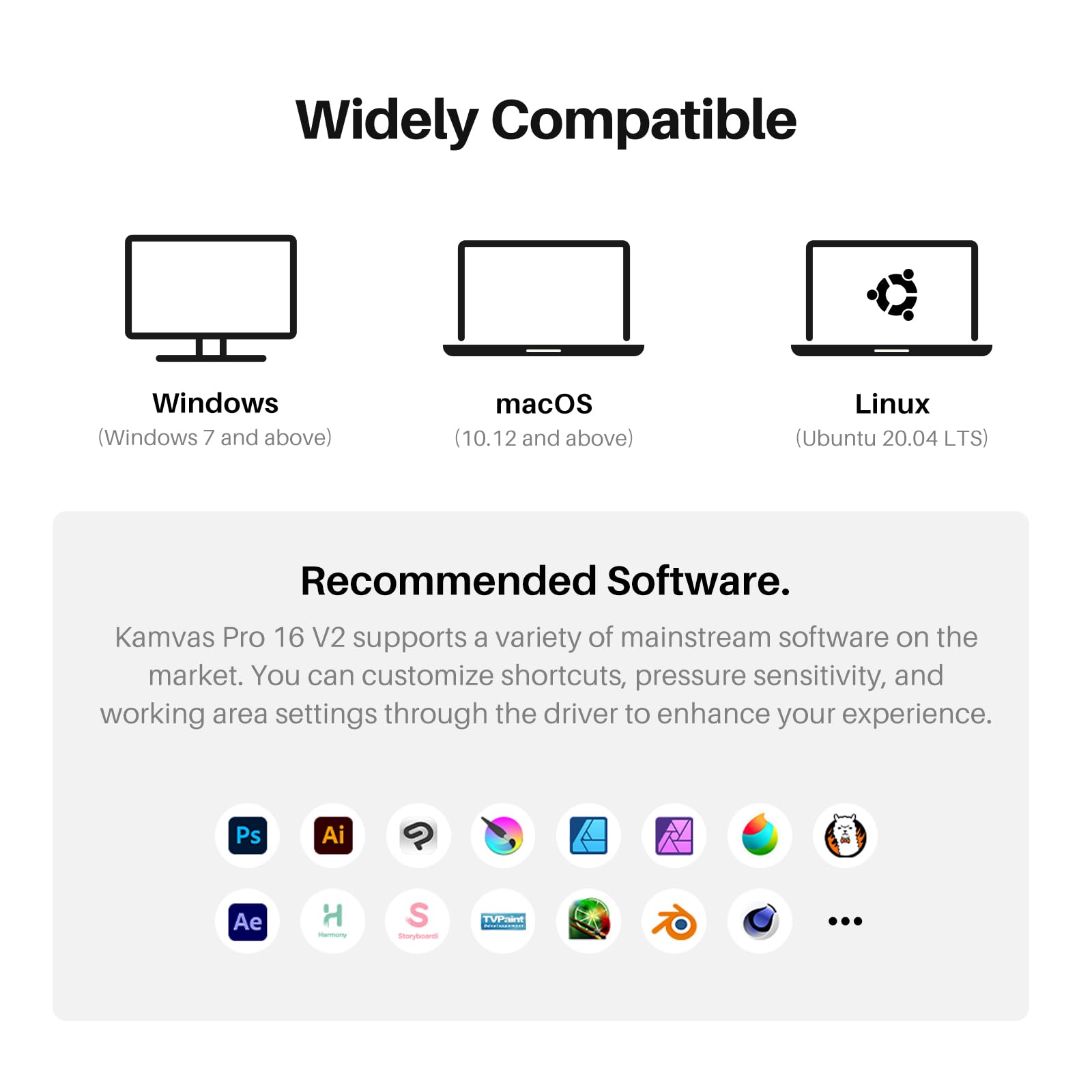 HUION Kamvas Pro 16 V2 Drawing Tablet with Screen 16K Levels PenTech 4.0 Battery-Free Pen, 15.6" Full-Laminated, Smart Touch Bar & 6 Keys Art Tablet Work with Windows, Mac and Linux - Image 8