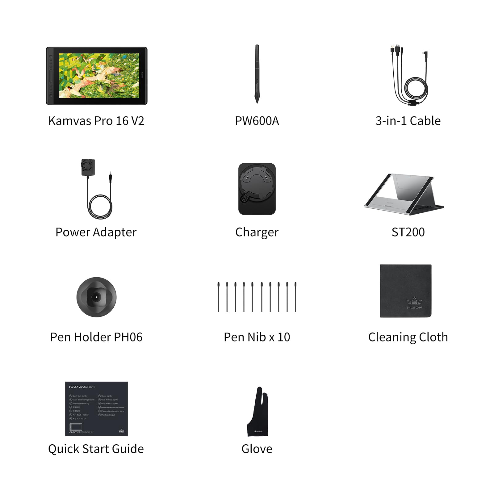 HUION Kamvas Pro 16 V2 Drawing Tablet with Screen 16K Levels PenTech 4.0 Battery-Free Pen, 15.6" Full-Laminated, Smart Touch Bar & 6 Keys Art Tablet Work with Windows, Mac and Linux - Image 9