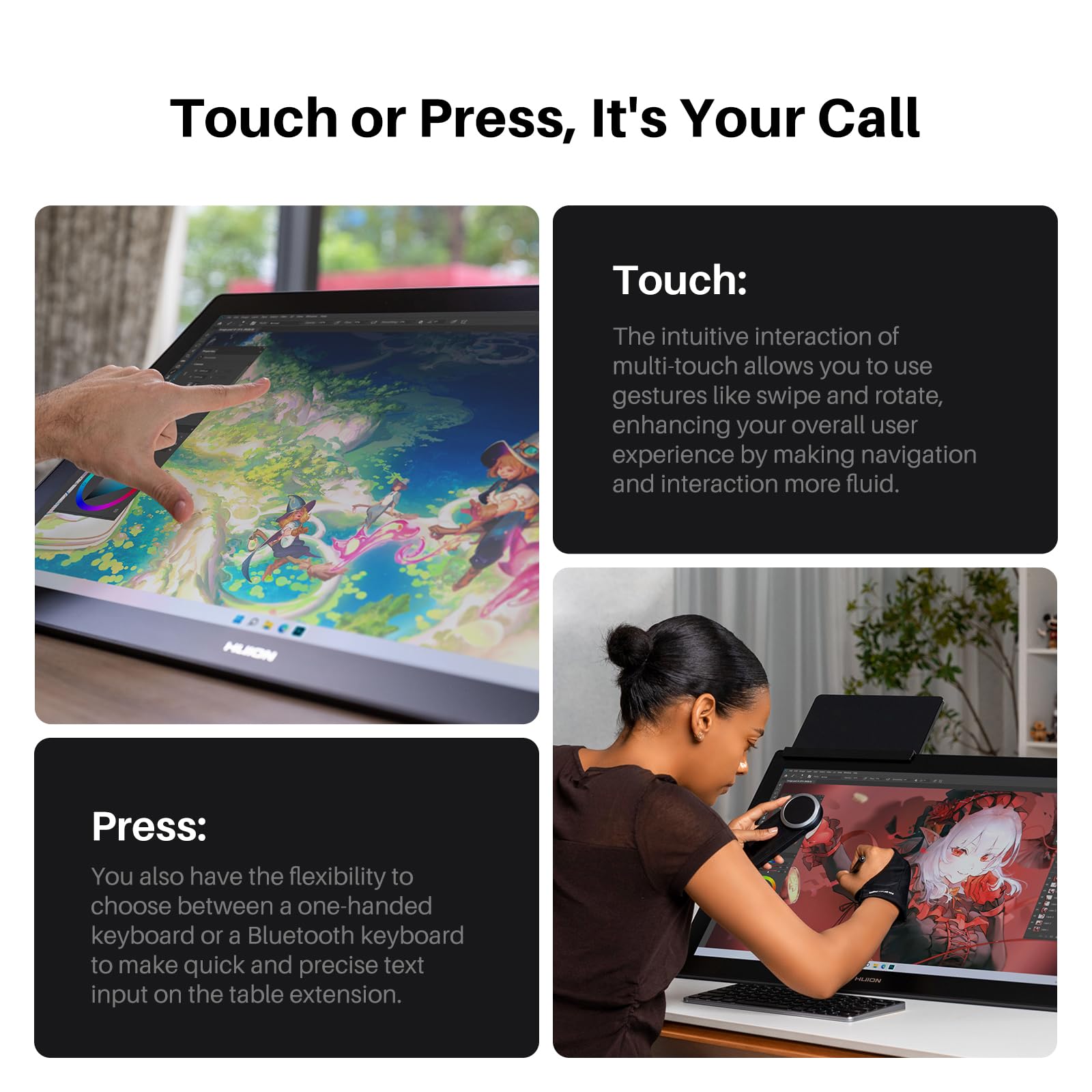 HUION KAMVAS Pro 27 (144Hz) 4K UHD Drawing Tablet with Screen, PenTech 4.0 Stylus 16384 Pen Pressure, Canvas Glass 3.0 △E<1 Graphic Tablet 98% Adobe RGB Multi-Touch Drawing Monitor with Keydial Remote - Image 7