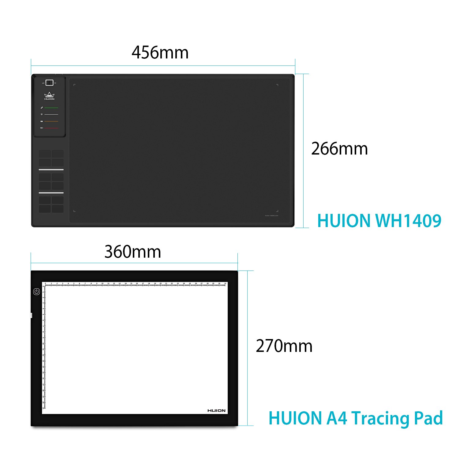 HUION WH1409 Wireless Graphic Drawing Tablet and Palm Rejection Artist Glove - Image 6